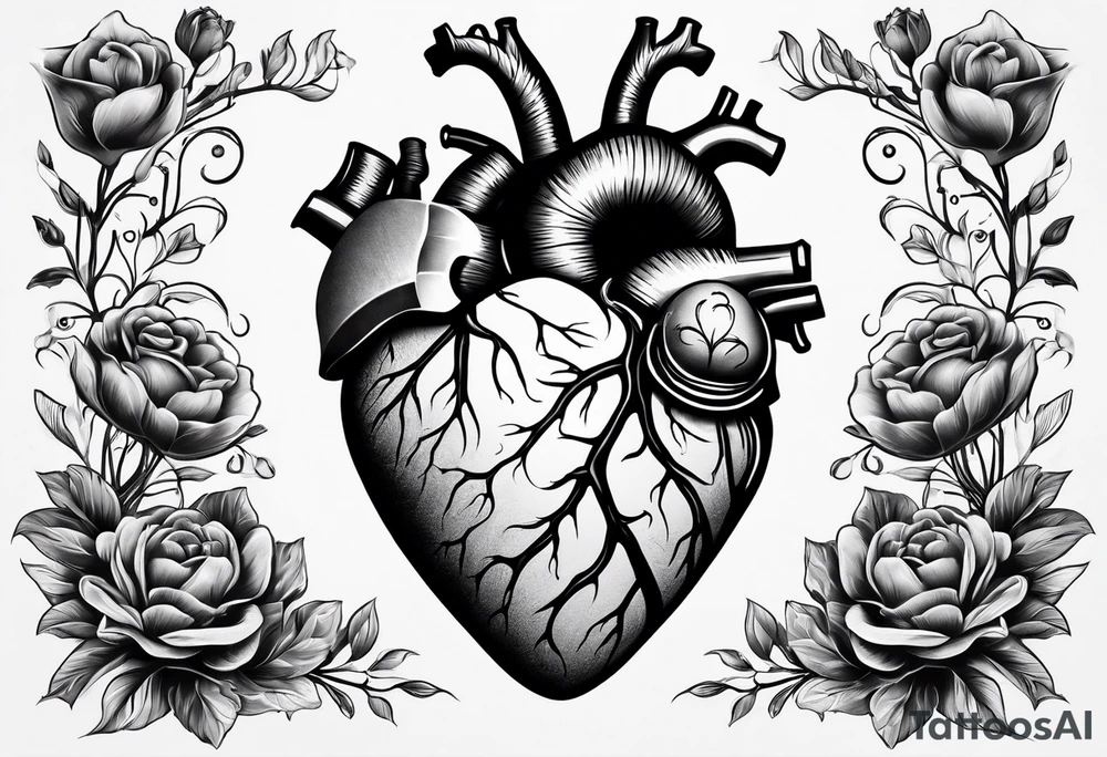 anatomical heart tattoo idea