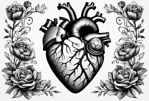 anatomical heart tattoo idea
