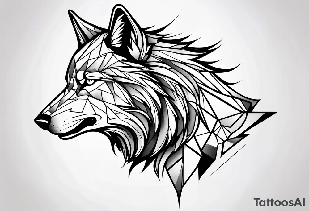 Angry wolf tattoo idea