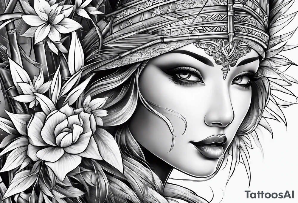 large bamboo tattoo idea