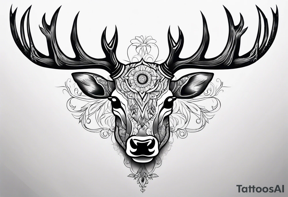 Stag skull tattoo idea