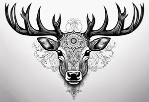 Stag skull tattoo idea