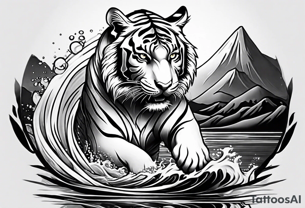 Tiger in water forearm tattoo tattoo idea