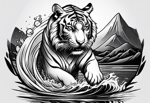 Tiger in water forearm tattoo tattoo idea