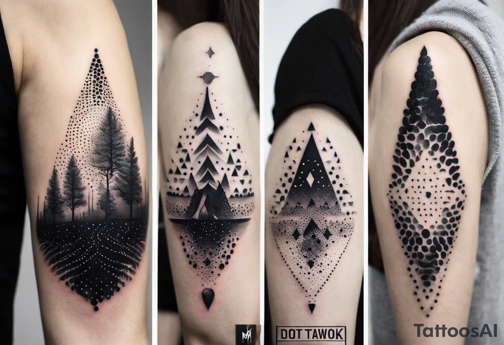 Нежные тонкие пионы с линиями и центральной звездой tattoo idea