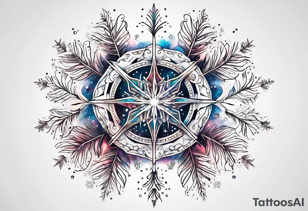 Constellation, animal, snowflake tattoo idea