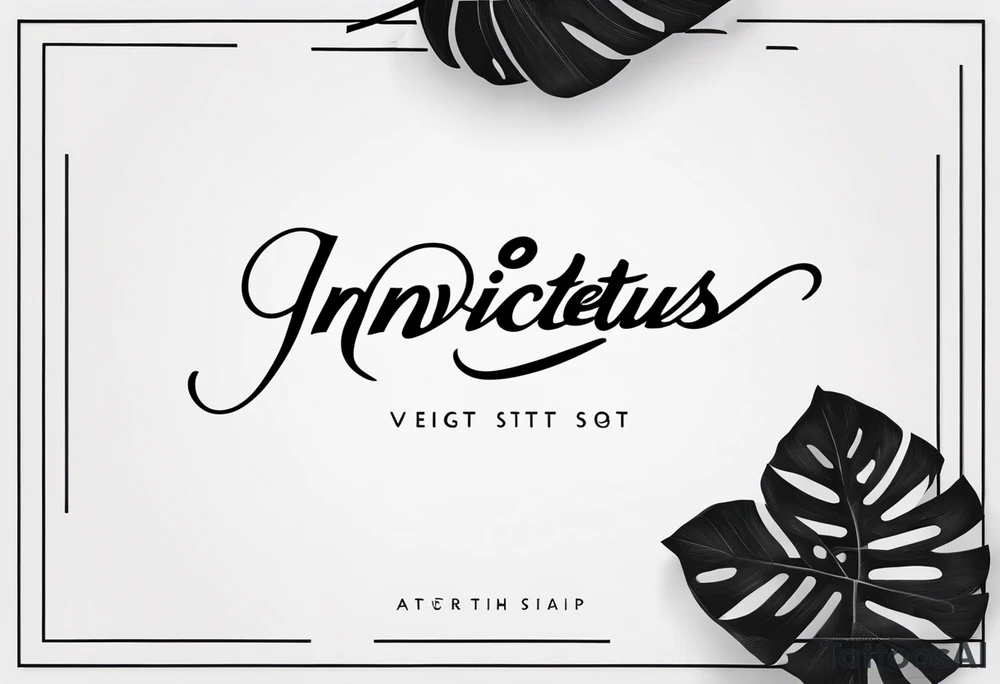 Invictus very minimalist just lettering tattoo idea