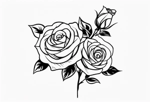 long stem rose bouquet tattoo idea