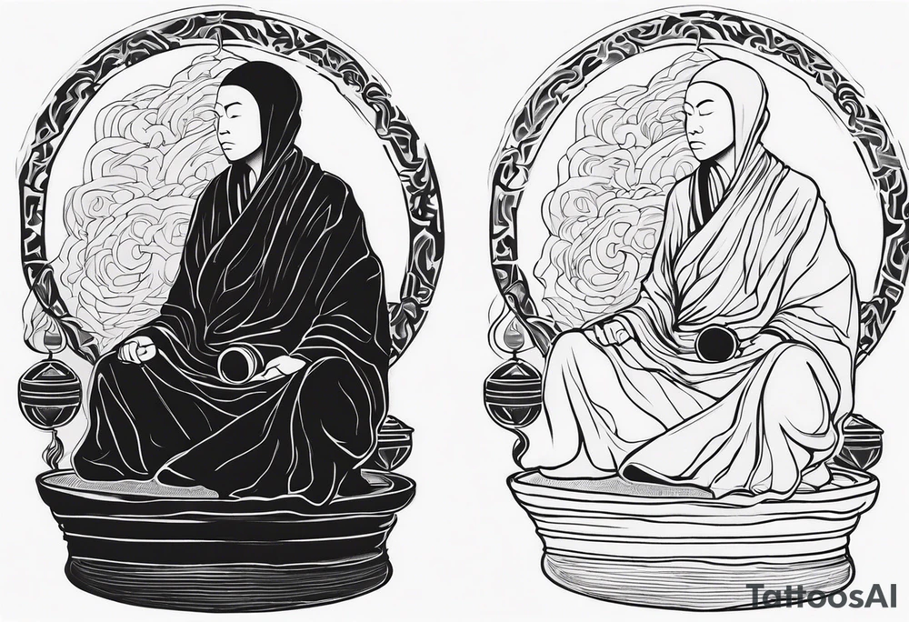 Zen Monk and a Traffic-light tattoo idea