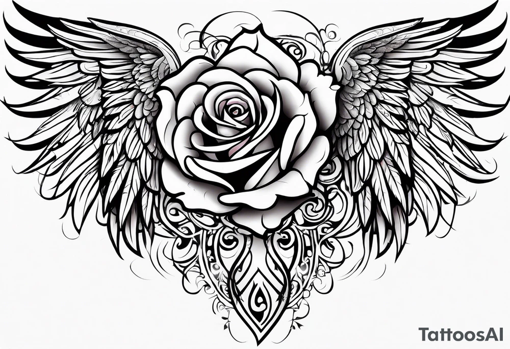 forearm tattoo
tribal angel wing including a rose tattoo idea
