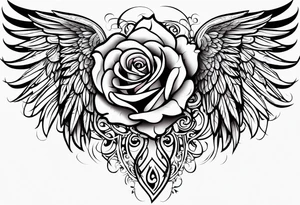 forearm tattoo
tribal angel wing including a rose tattoo idea