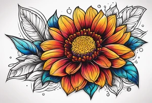 Galaxy with an Indian blanket flower tattoo idea