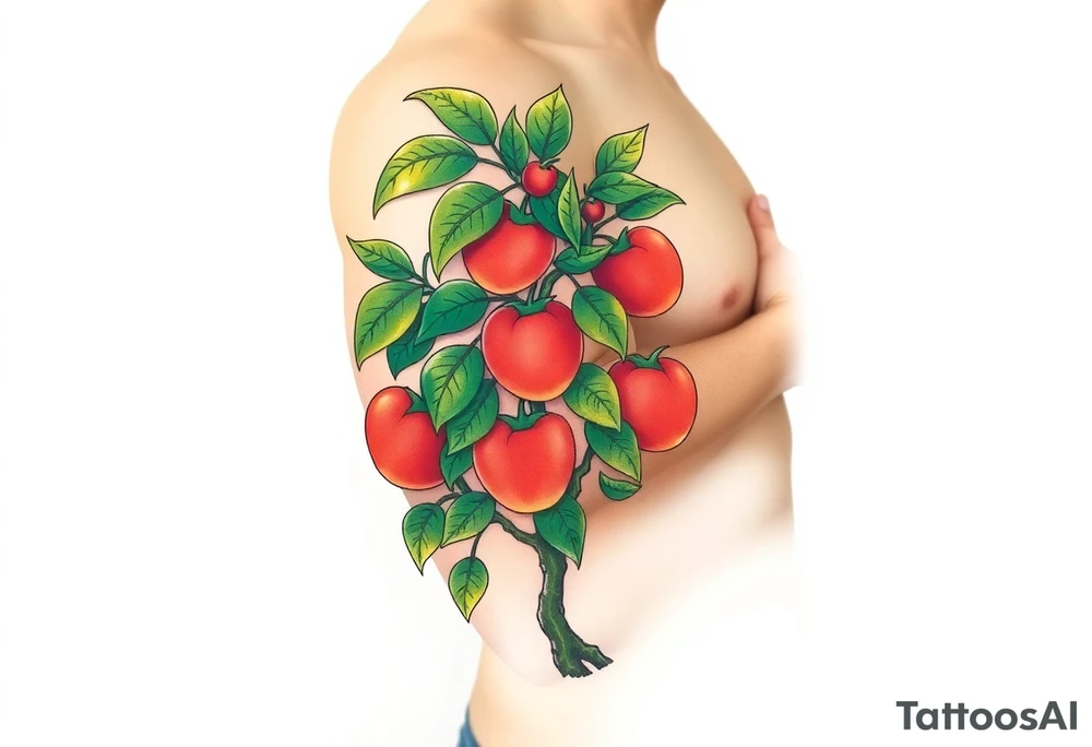 Pepper plant peach tree tattoo idea
