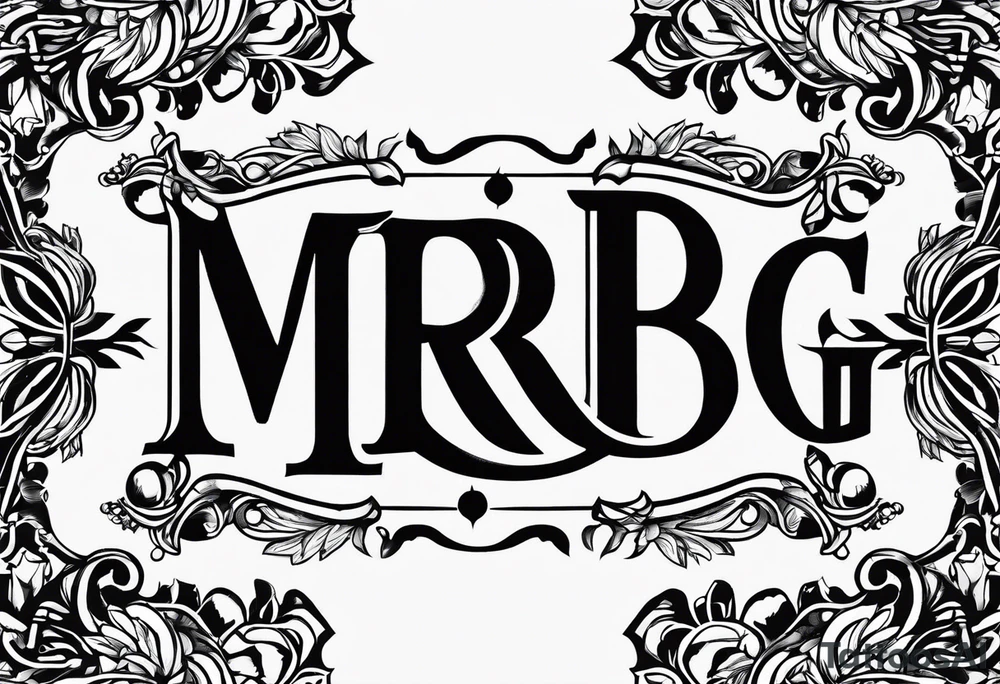 only letters "MRBG" tattoo idea