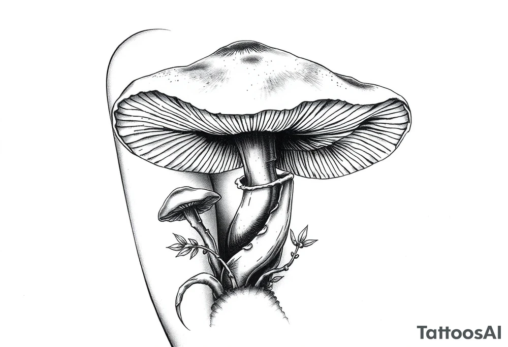 Mushroom vintage tattoo idea