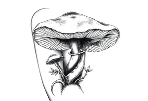 Mushroom vintage tattoo idea