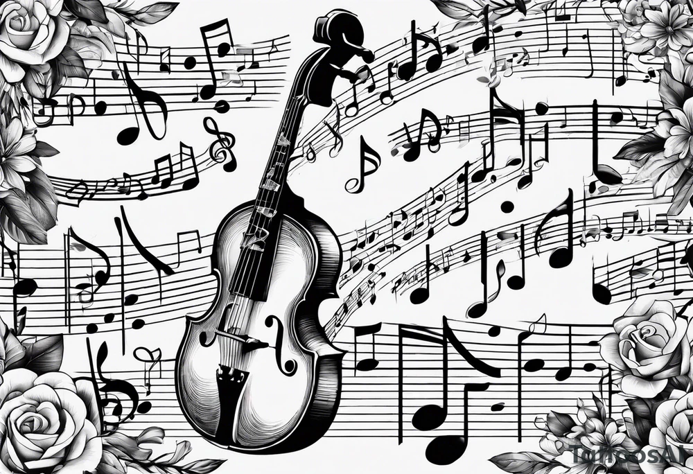 music notes tattoo idea