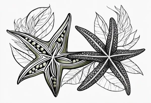 Two Starfish 
olive branch tattoo idea