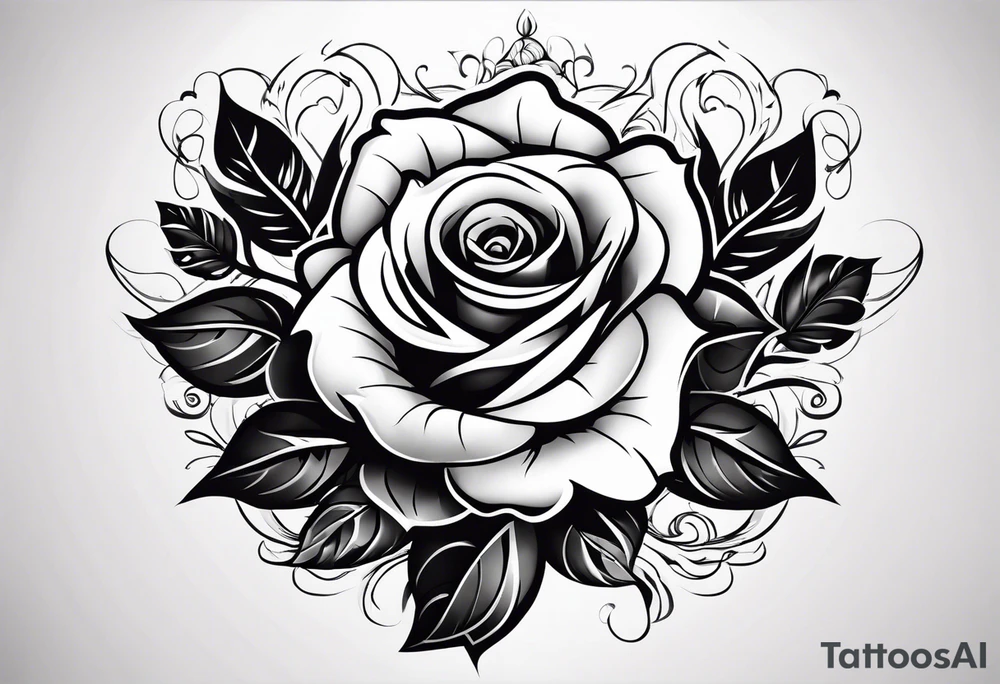Rose and skull tattoo design tattoo idea