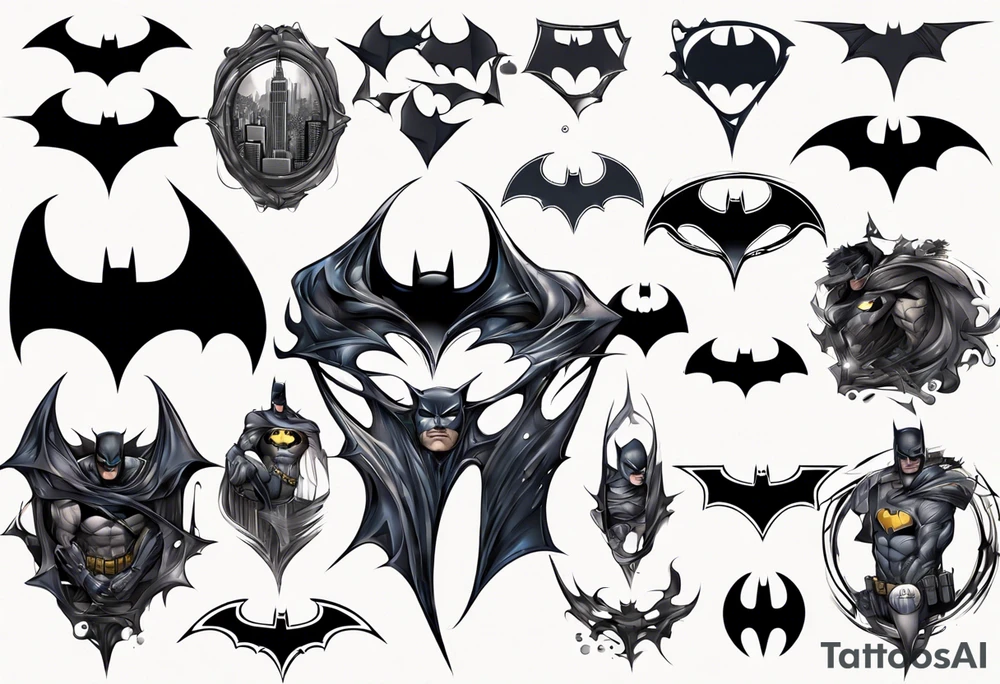 batman gotham sleeve tattoo idea