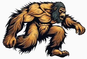 leaping sasquatch tattoo idea