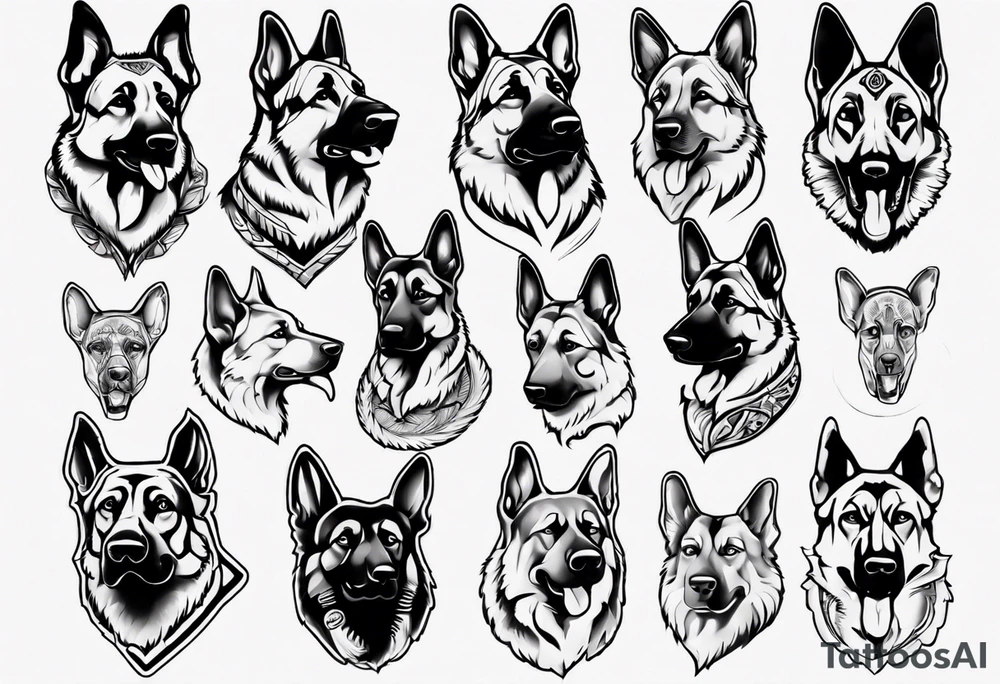 German shepherd tattoo idea