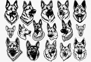 German shepherd tattoo idea