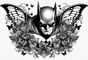 Batman and butterflies all around tattoo idea