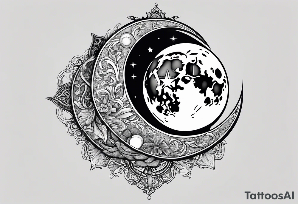 Moon by itself tattoo idea