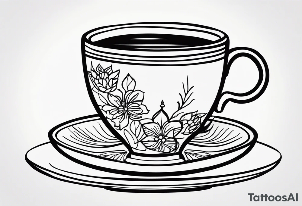 The outside should look like a stamp. So a stylus edge and a square and on the inside there should be a drawing of a Turkish teacup, i.e. a chai. tattoo idea