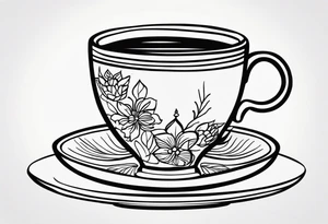 The outside should look like a stamp. So a stylus edge and a square and on the inside there should be a drawing of a Turkish teacup, i.e. a chai. tattoo idea