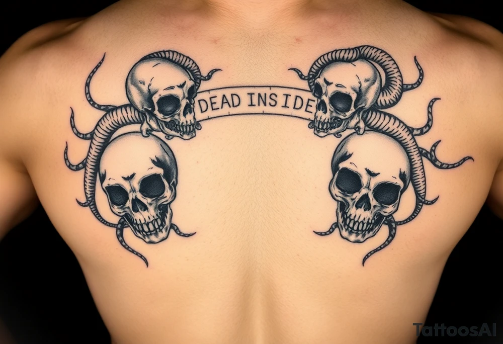 Something that goes with a casket that’s says dead inside KEEP out! Skulls maybe with snake tattoo idea