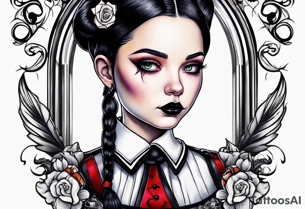 New school Wednesday Adams tattoo idea