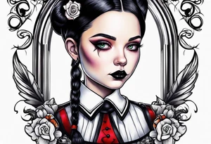 New school Wednesday Adams tattoo idea
