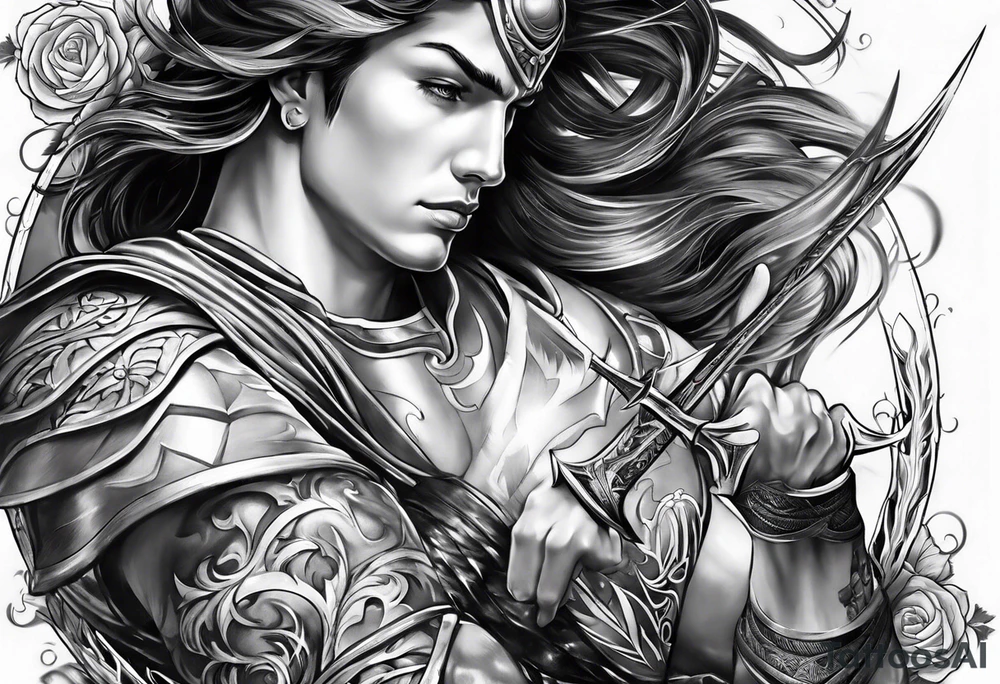 Sagittarius  realistic men tattoo idea