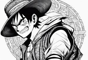 Luffy nika form on tricep tattoo idea