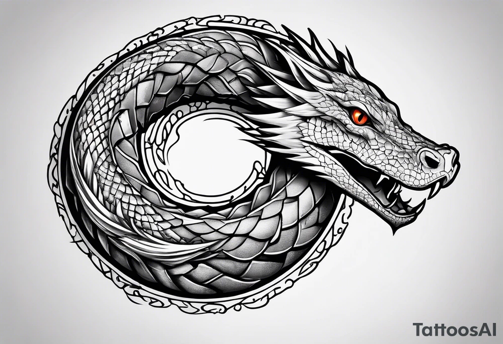 ouroboros with chopped off head tattoo idea