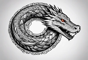 ouroboros with chopped off head tattoo idea
