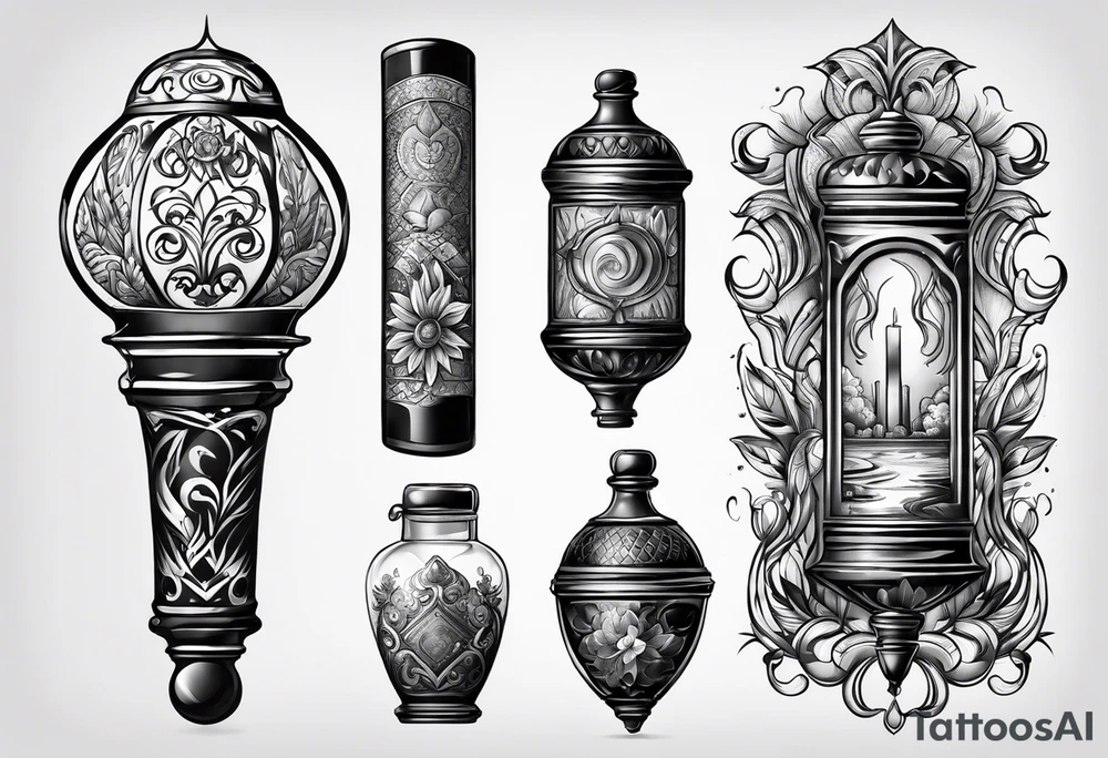 Torch and water tattoo idea