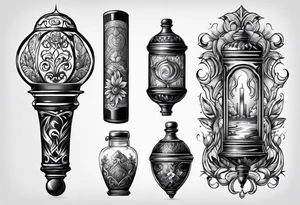 Torch and water tattoo idea