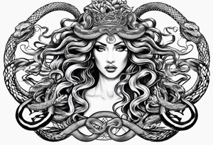 Medusa with snakes for hair tattoo idea