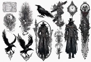 bloodborne 
arm sleeve
eileen the crow tattoo idea