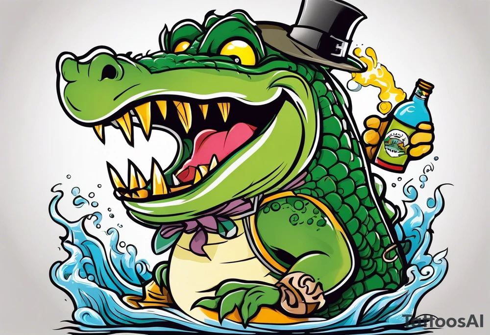 Catfish and the bottle man crocodile tattoo idea