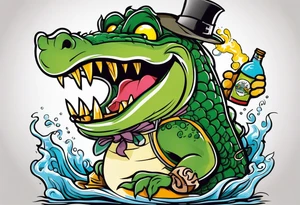 Catfish and the bottle man crocodile tattoo idea