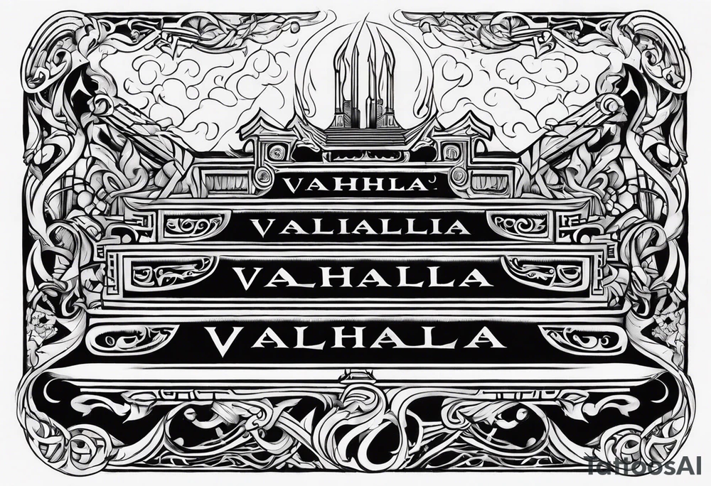 Valhalla  steps fire sword tattoo idea