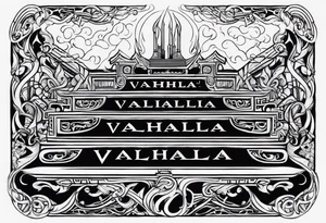 Valhalla  steps fire sword tattoo idea