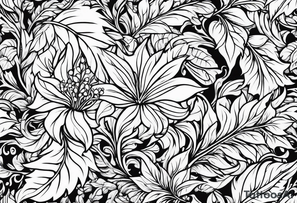 Leafy vines tattoo idea