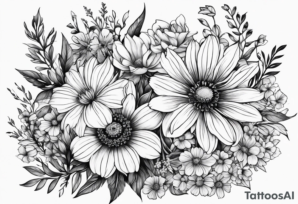 Wildflowers, smaller, vertical , half sleeve tattoo idea Wildflowers, smaller, vertical , half sleeve tattoo idea
