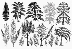 Swordfern and Sitka tree tattoo idea