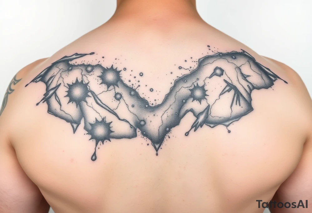 Beautiful yet mysterios milky way that are 3d and appear to be what is beneth the skin. tattoo idea